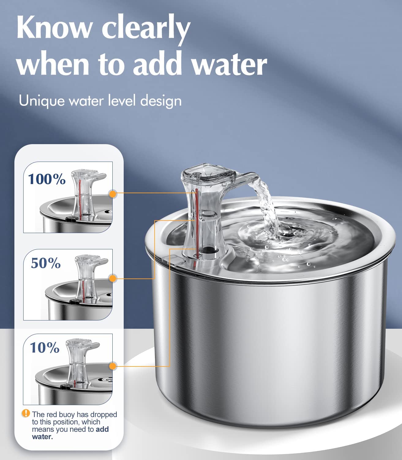 2L Stainless Pet Water Dispenser - Automatic Fountain & Heater
