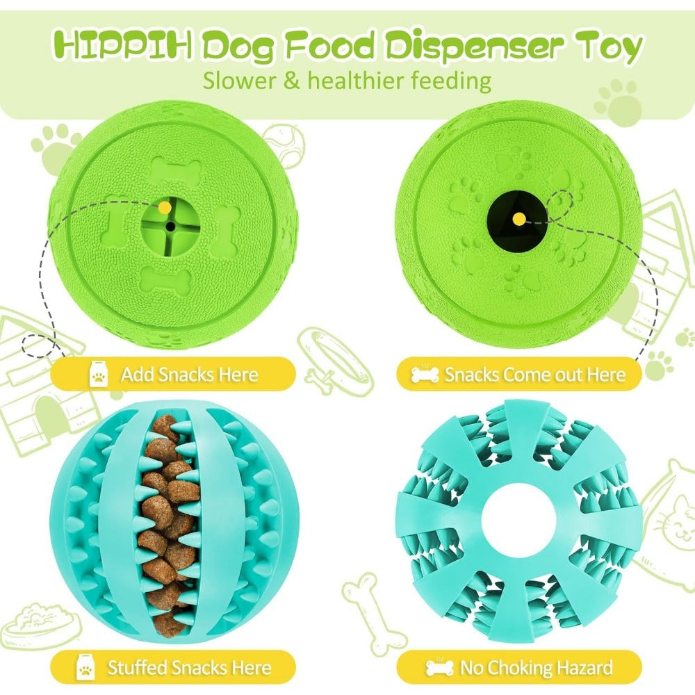 Dog Treat Dispensing Ball - Interactive Teething & Training Toy