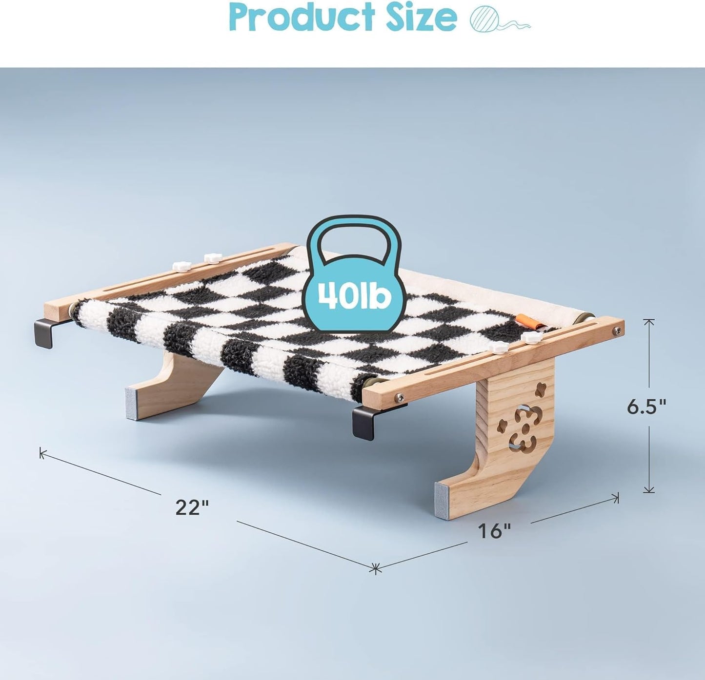 Cat Window Perch - Wood & Metal Frame, Easy Install, Cozy Design