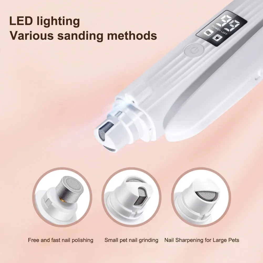 2-in-1 Pet Nail Grinder & Clipper - LED Lights for Safe Trimming