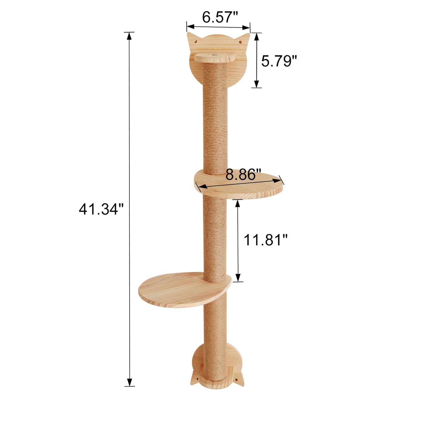 Cat Tree 41In: Wall-Mounted Scratcher & Hammock for Cats