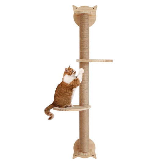 Cat Tree 41In: Wall-Mounted Scratcher & Hammock for Cats
