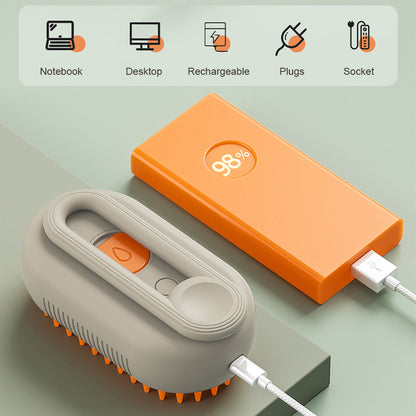 USB Rechargeable Pet Brush: Steam & Massage for Cats/Dogs