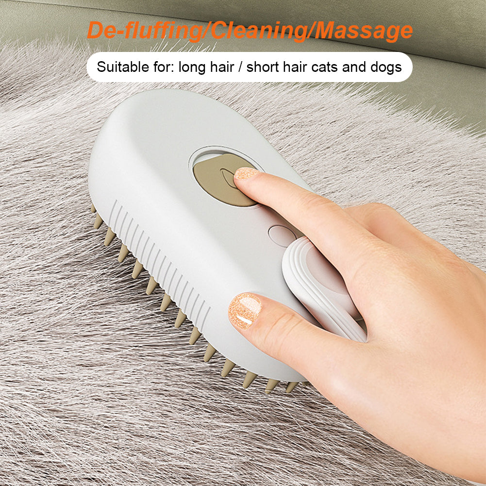 USB Rechargeable Pet Brush: Steam & Massage for Cats/Dogs