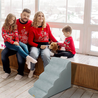 Pet Stairs 5 Steps - Non-Slip Foam for High Beds & Sofas