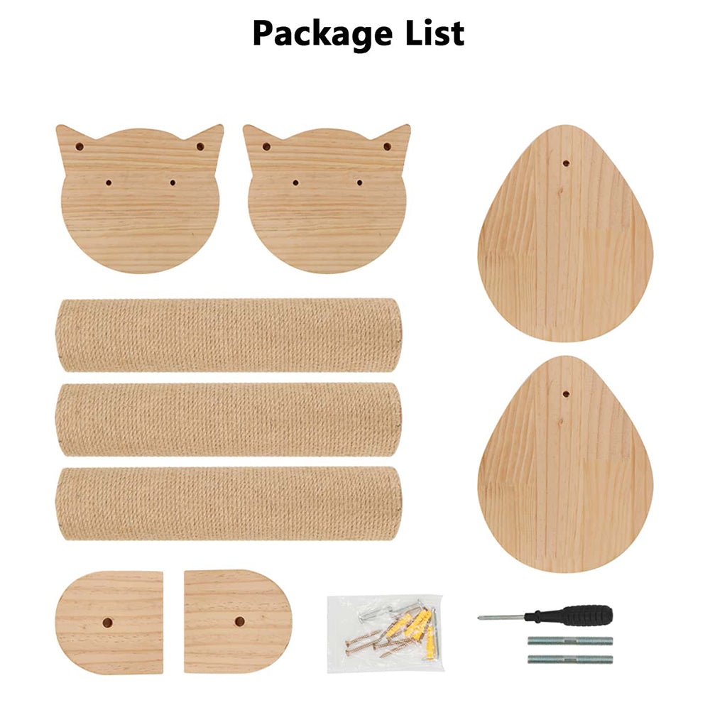 Cat Tree 41In: Wall-Mounted Scratcher & Hammock for Cats