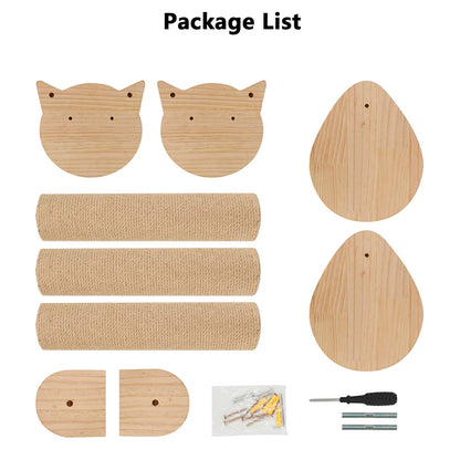 Cat Tree 41In: Wall-Mounted Scratcher & Hammock for Cats
