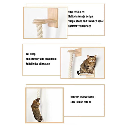 Cat Sisal Rope Climber: Wall-Mounted Tree & Scratching Post