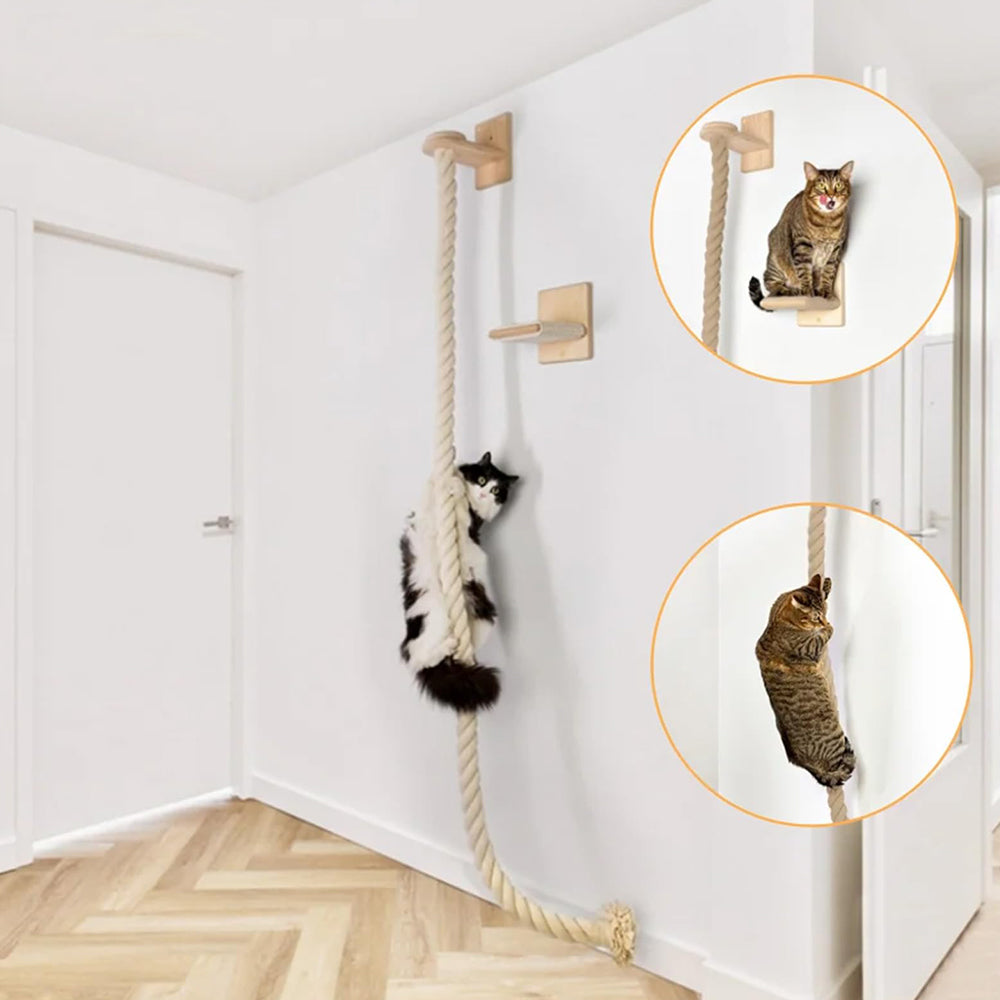 Cat Sisal Rope Climber: Wall-Mounted Tree & Scratching Post