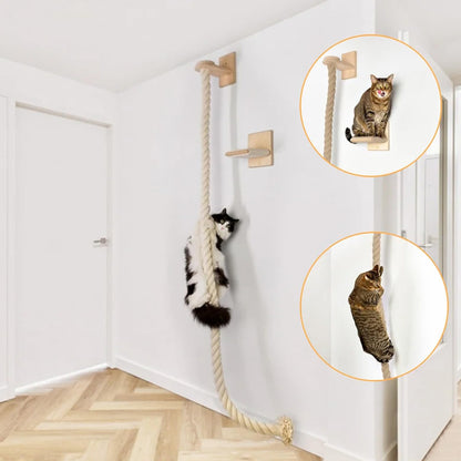 Cat Sisal Rope Climber: Wall-Mounted Tree & Scratching Post