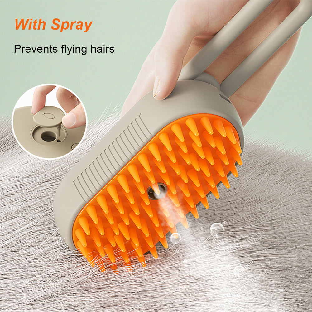 USB Rechargeable Pet Brush: Steam & Massage for Cats/Dogs