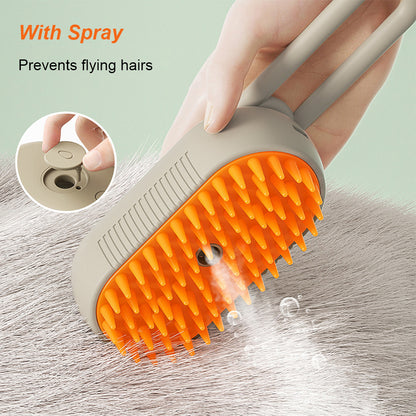 USB Rechargeable Pet Brush: Steam & Massage for Cats/Dogs