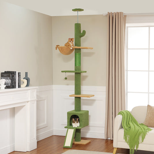 Adjustable Cactus Cat Tower: Multi-Level, Hammock, Scratch Post