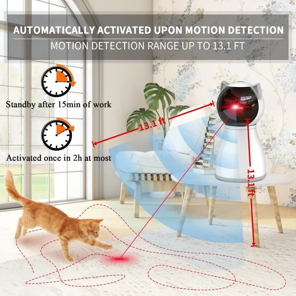 Rechargeable Laser Cat Toy: Motion-Activated, Random Trajectory