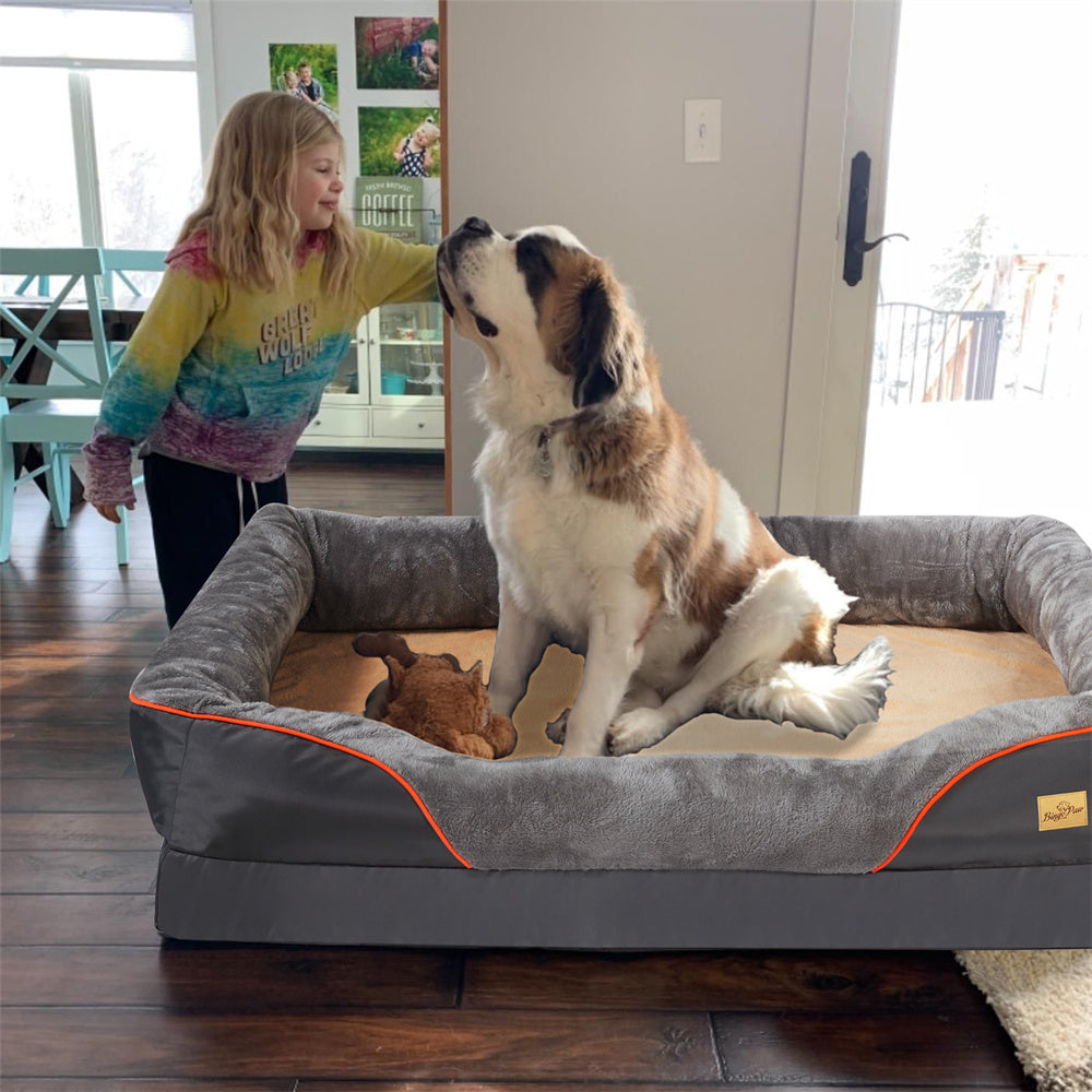 Orthopedic Memory Foam Dog Bed - Waterproof & Washable Cover