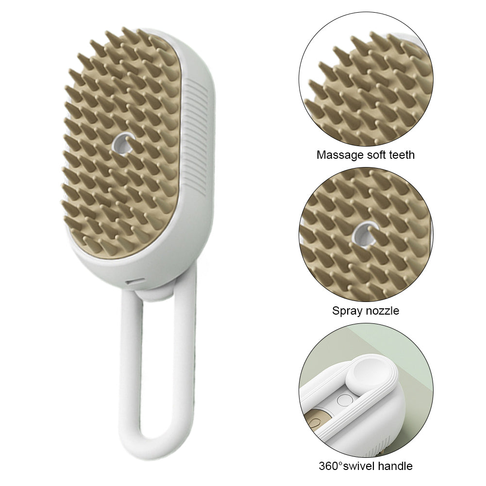 USB Rechargeable Pet Brush: Steam & Massage for Cats/Dogs