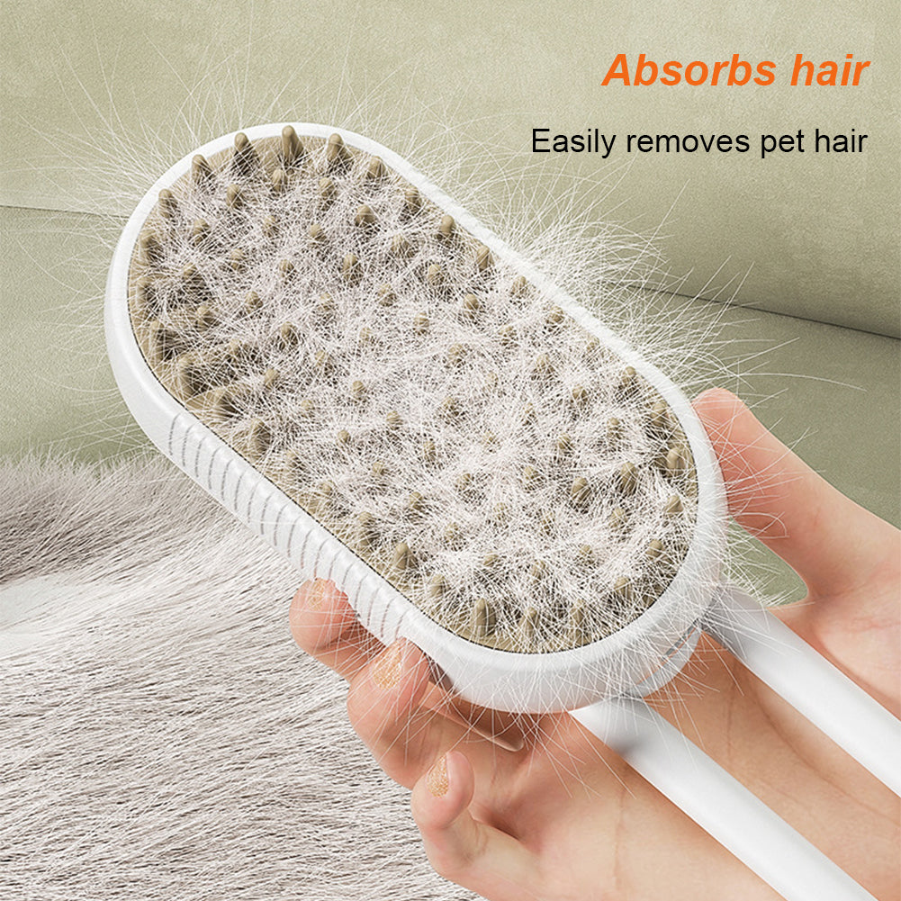 USB Rechargeable Pet Brush: Steam & Massage for Cats/Dogs